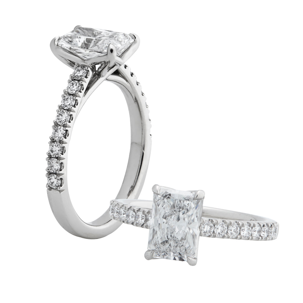 Delphine - 1.5CT Radiant Brilliant Solitaire - Diamond Band
