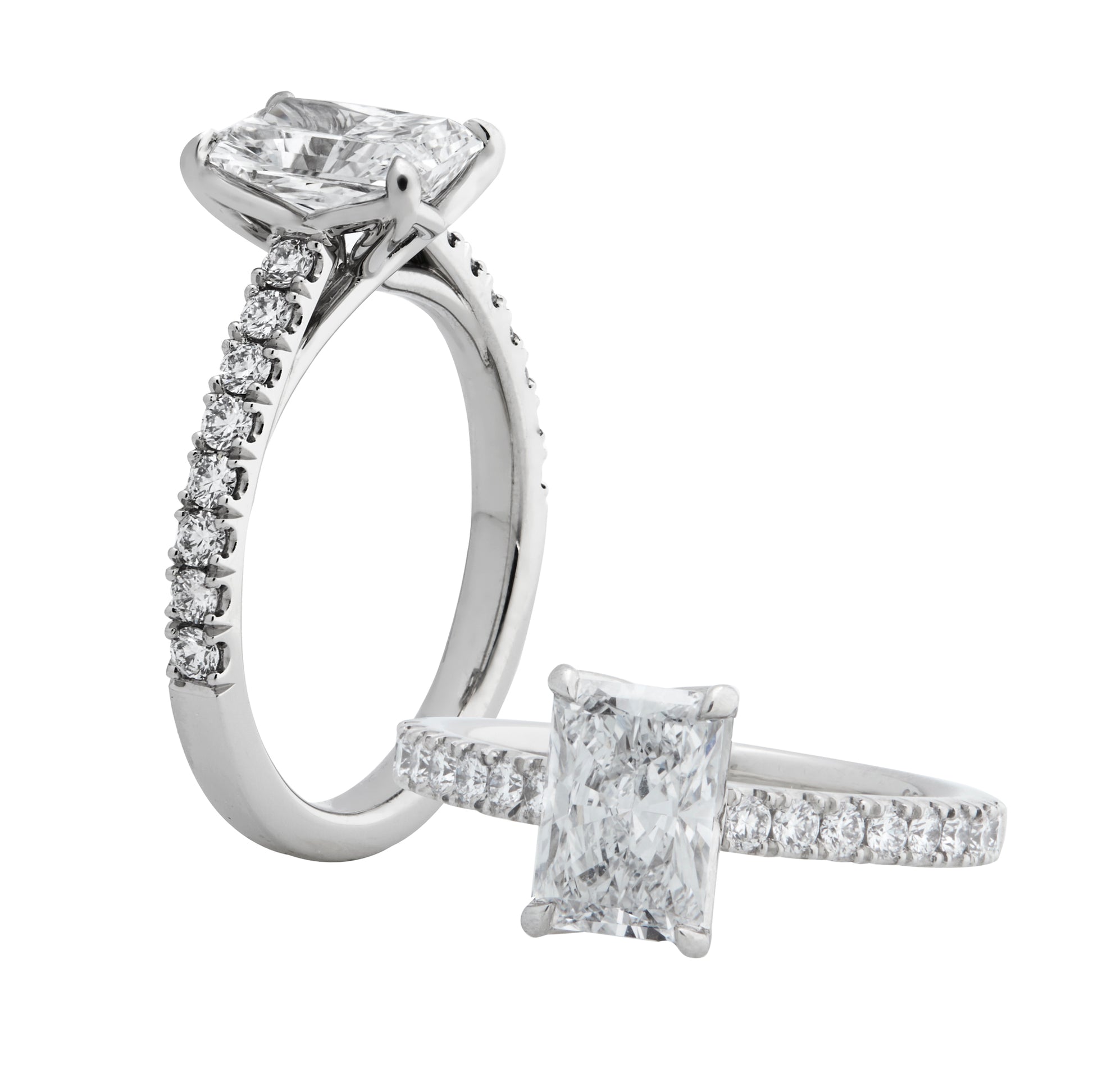 Delphine - 1.5CT Radiant Brilliant Solitaire - Diamond Band