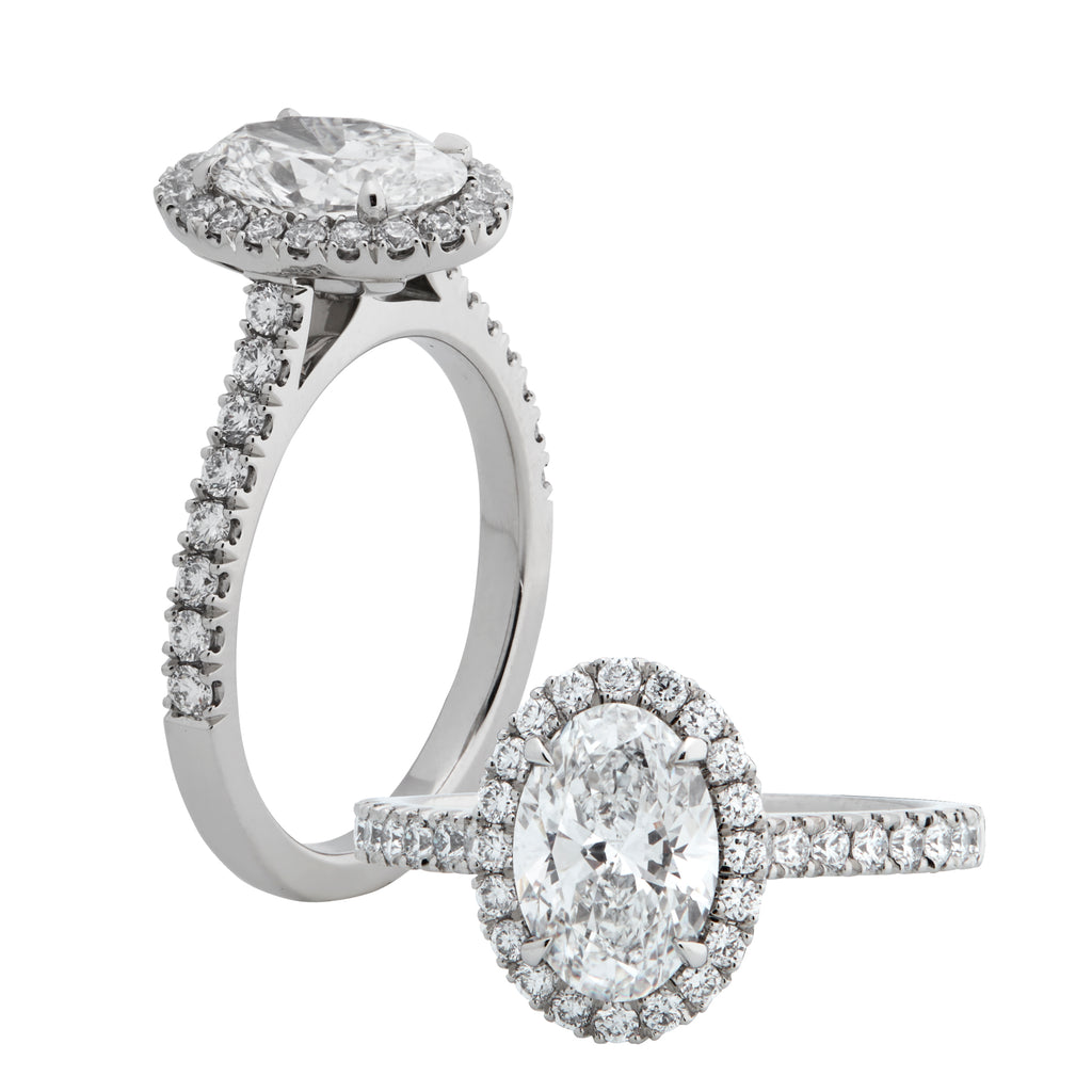 Grace - 1.5CT Oval Brilliant Halo - Diamond Band