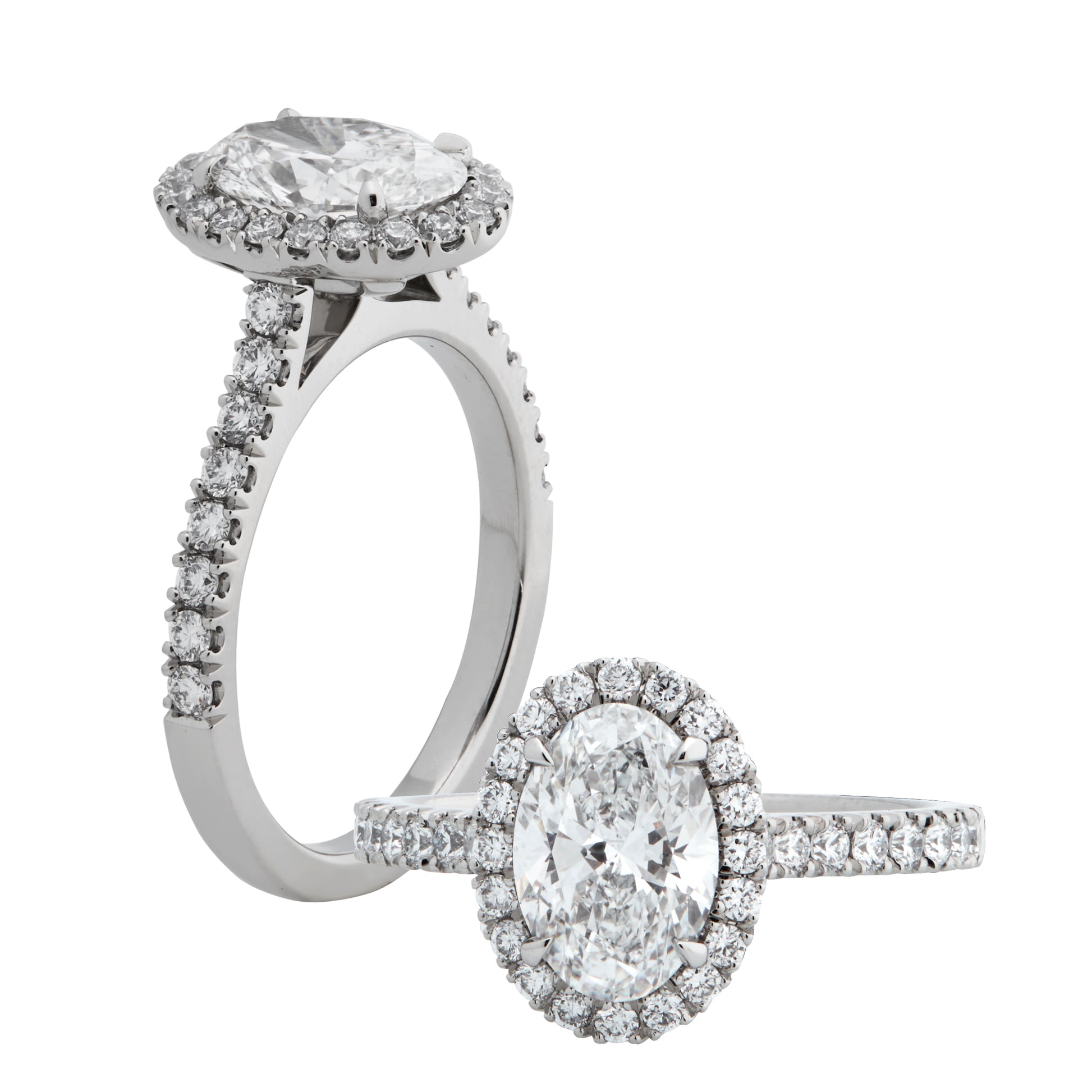 Grace - 1.5CT Oval Brilliant Halo - Diamond Band