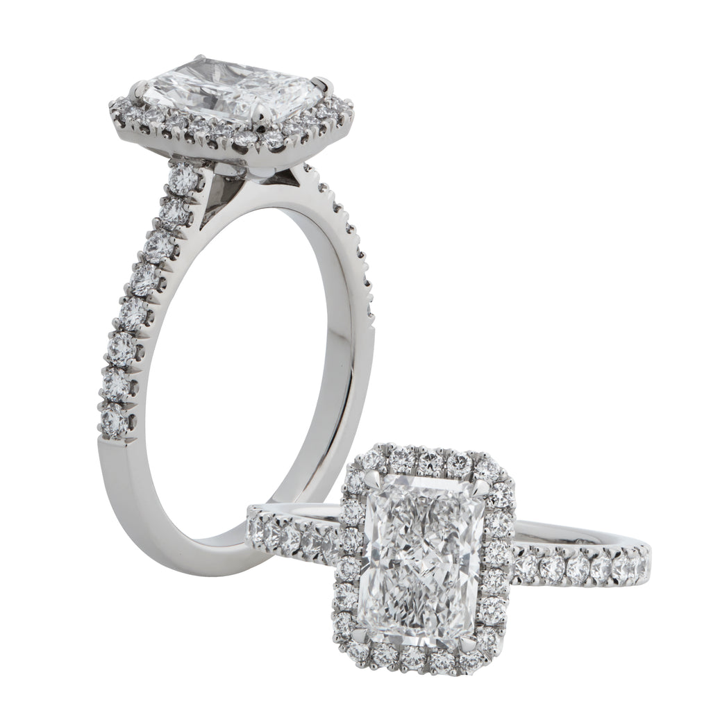 Arielle - 1.5CT Radiant Brilliant Halo - Diamond Band