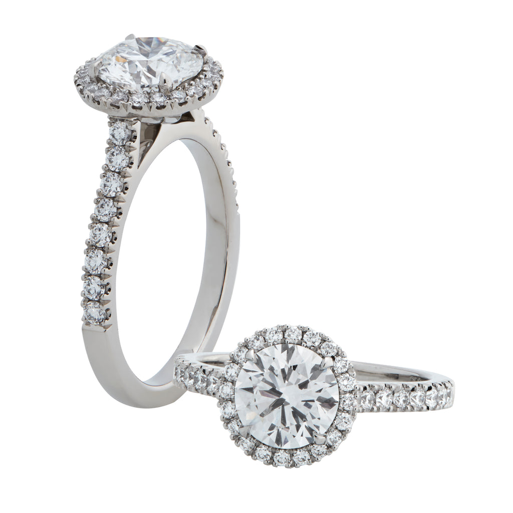 Rose - 1.5CT Round Brilliant Halo - Diamond Band