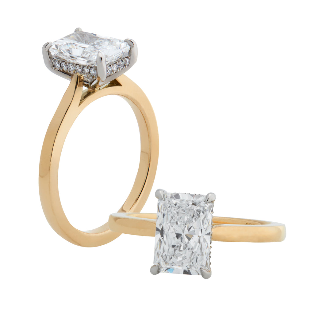 Noelle - 2CT Radiant Brilliant - Hidden Halo  - Solitaire