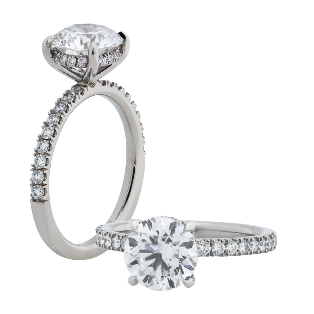 Madeline - 2CT Round Brilliant -  Hidden Halo  - Round Diamond Band
