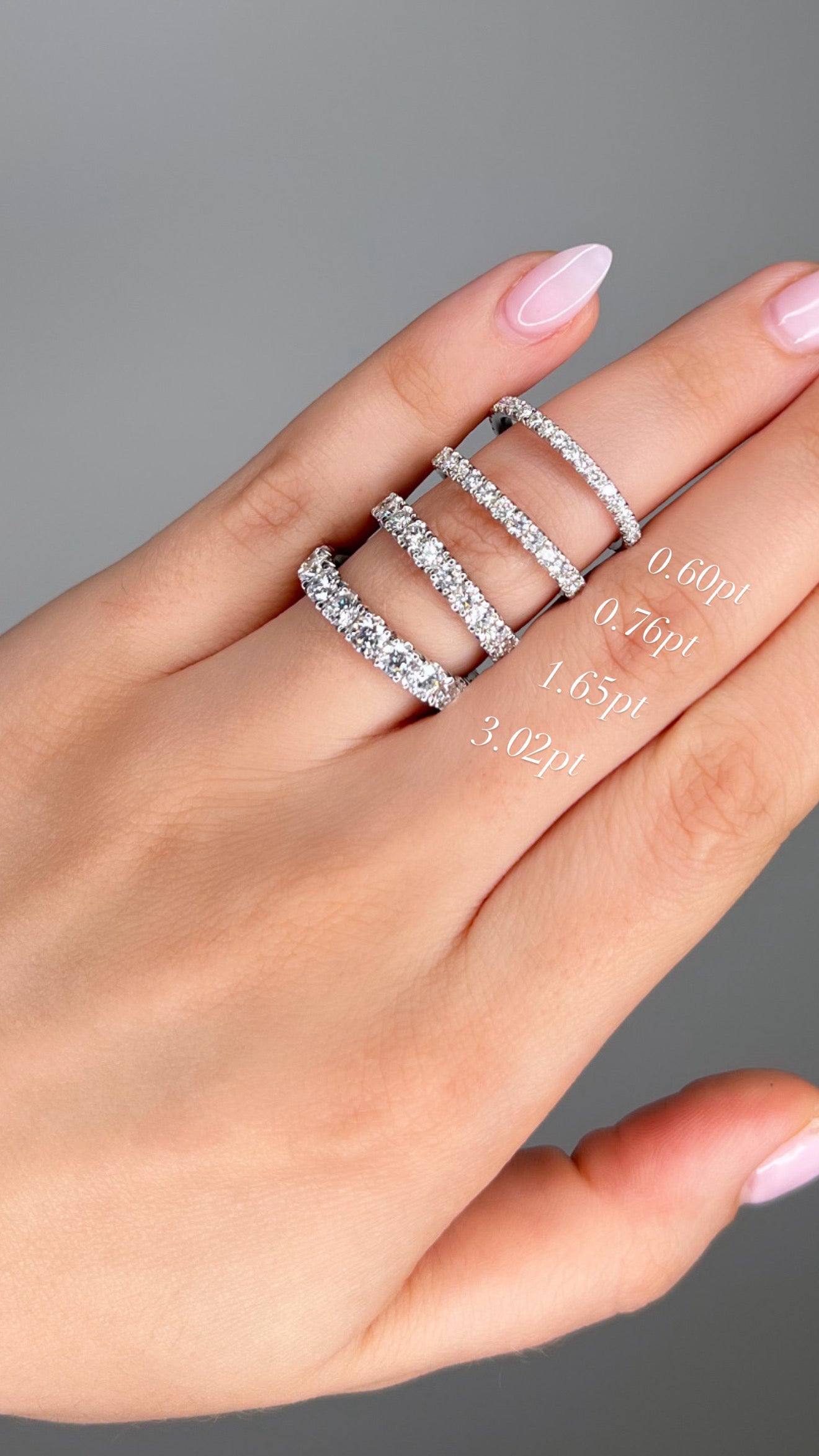 Natural Diamond - Eternity Wedding Band - French Cut Down Setting