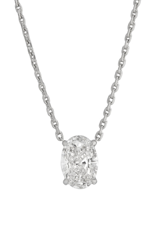 3 Carat Oval Brilliant Lab Diamond Pendant