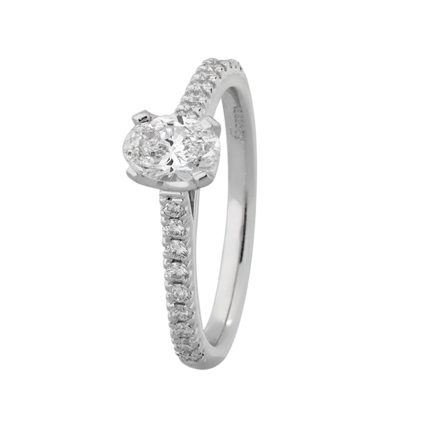 Elena - Oval Brilliant Cut Diamond Setting