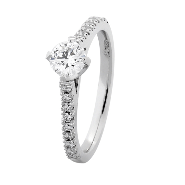 Ruby - Round Brilliant Cut Diamond Setting