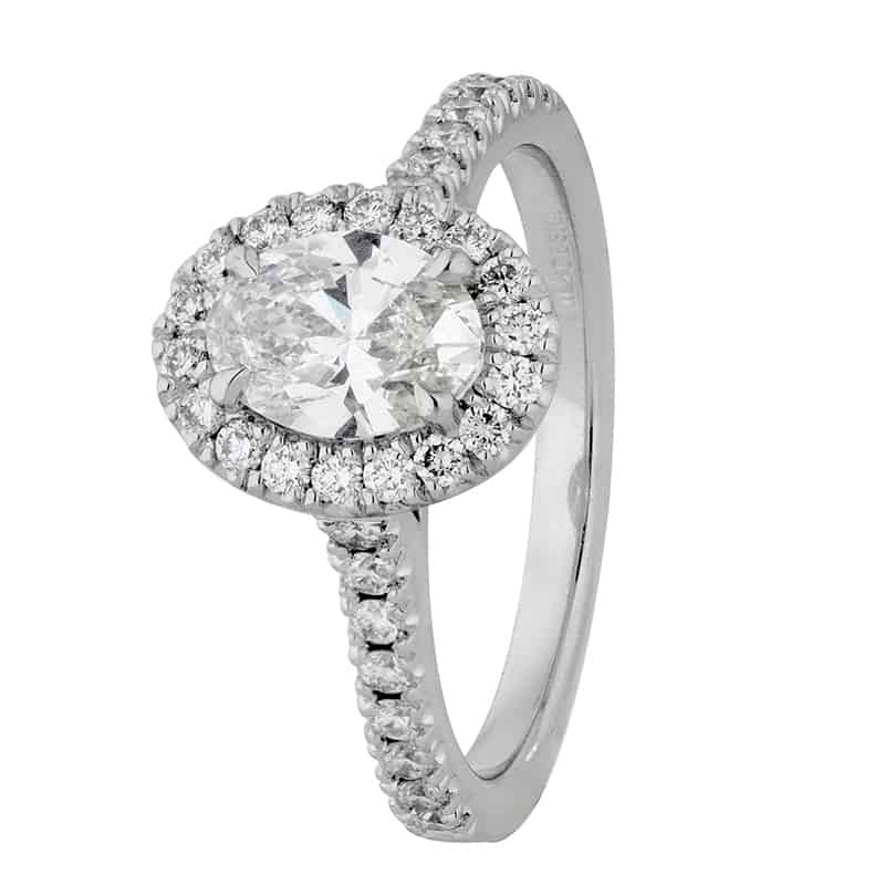 Aria - Oval Brilliant Cut Diamond Halo Cluster