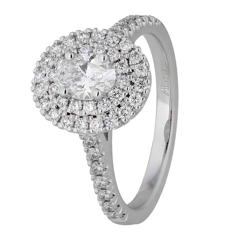 Mia - Oval Brilliant Cut Diamond Double Halo Cluster