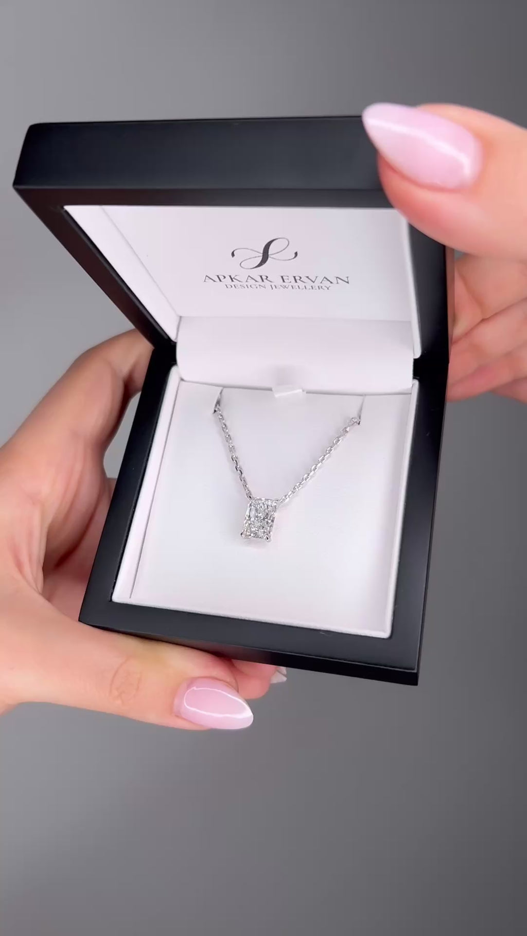 3 Carat Long Radiant Lab Diamond Pendant