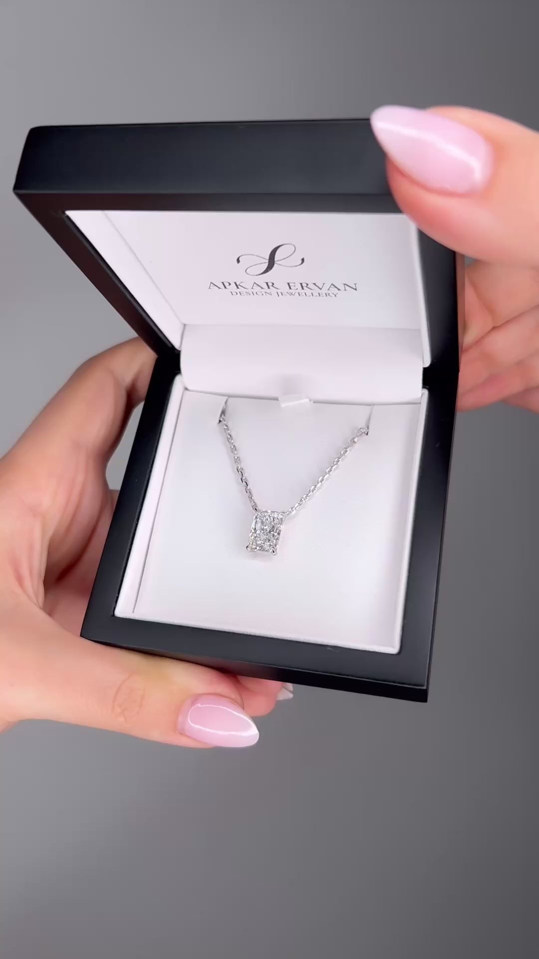 3 Carat Long Radiant Lab Diamond Pendant