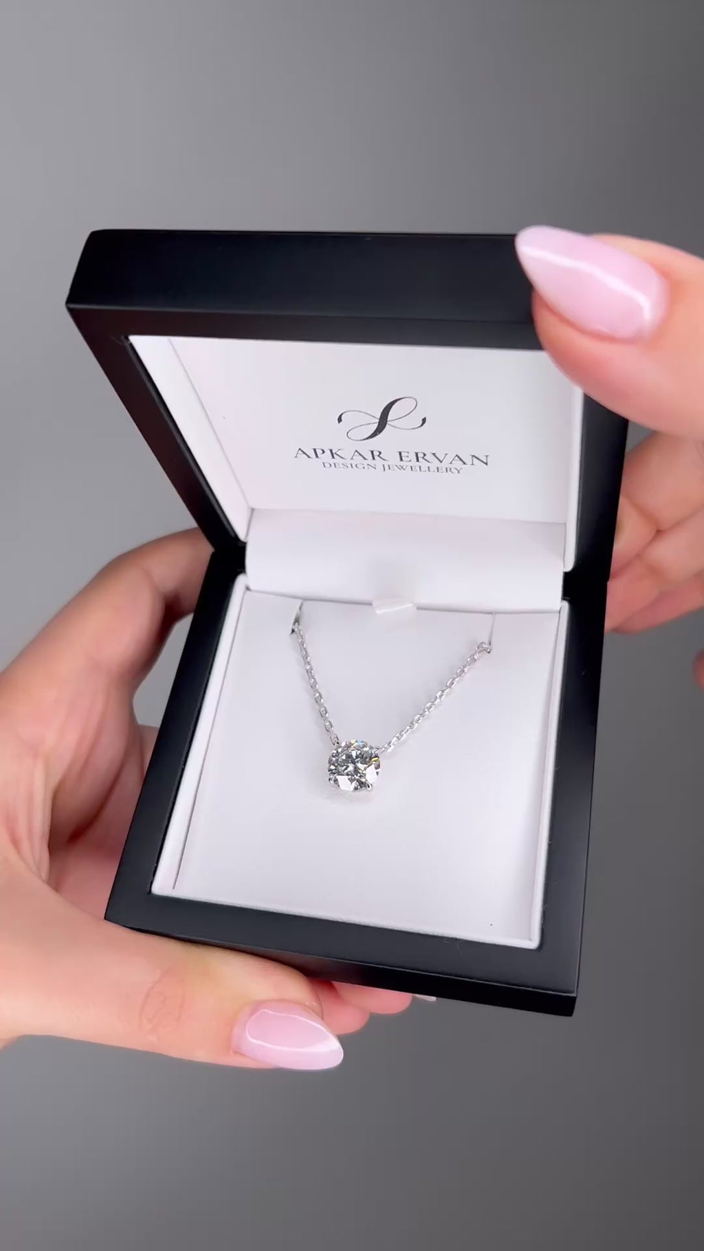 3 Carat Round Brilliant Lab Diamond Pendant