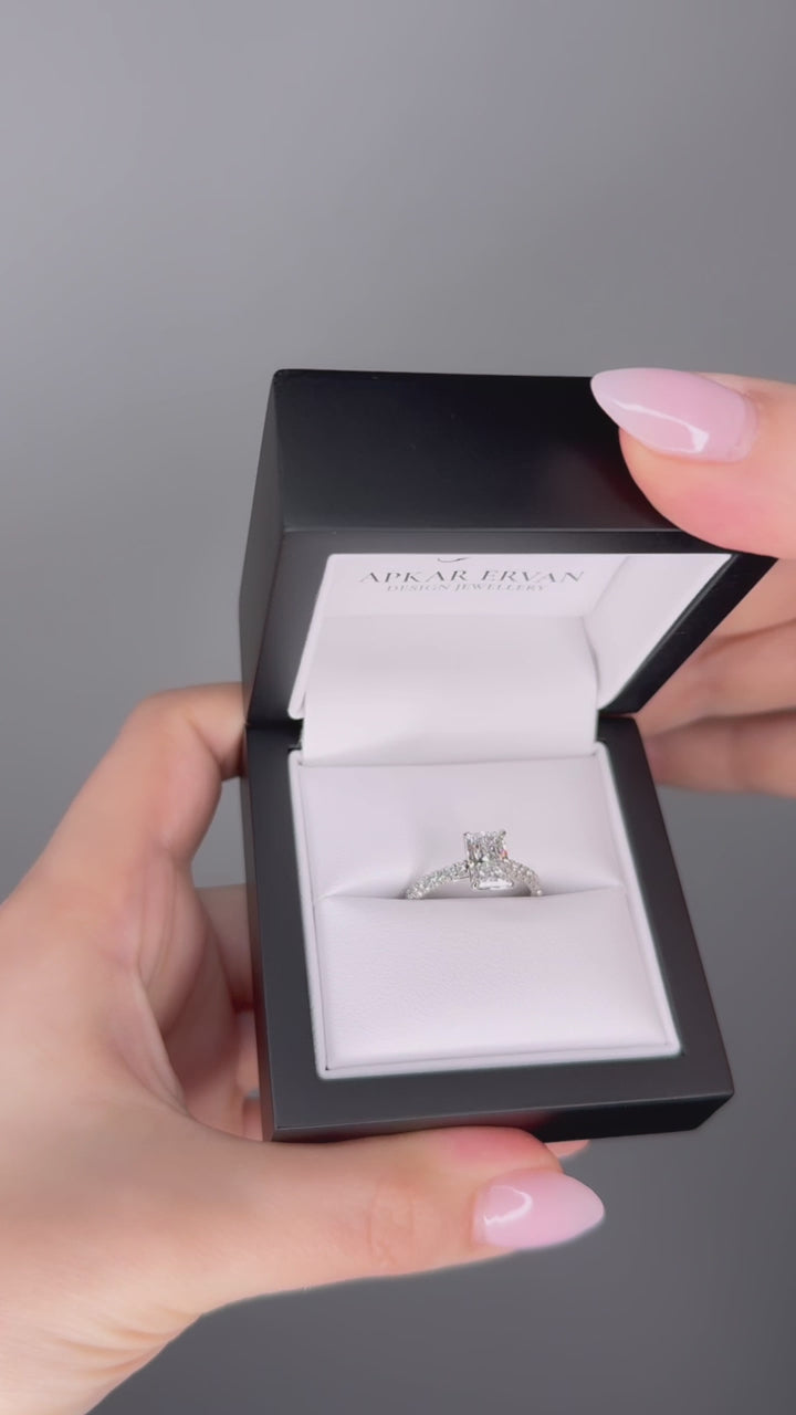 Delphine - 1.5CT Radiant Brilliant Solitaire - Diamond Band