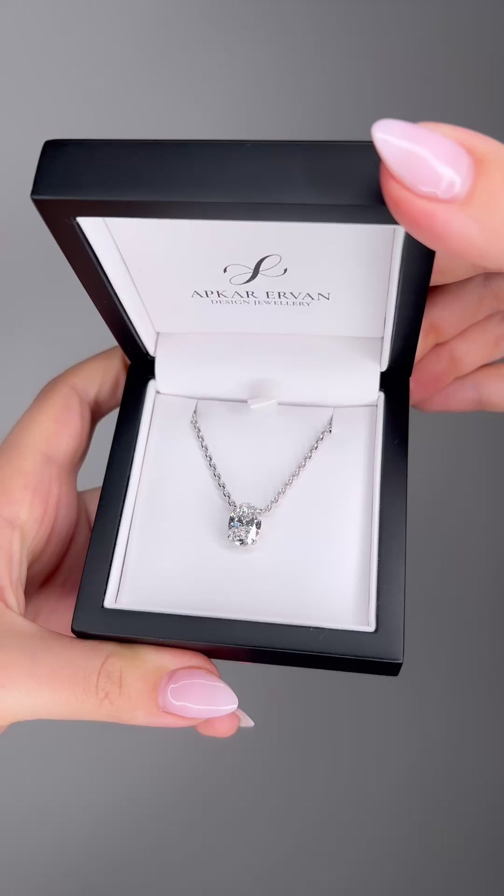 3 Carat Oval Brilliant Lab Diamond Pendant