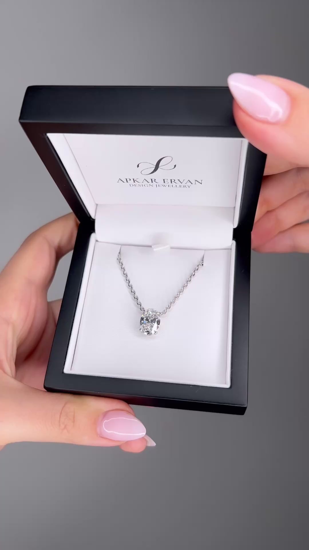 3 Carat Oval Brilliant Lab Diamond Pendant