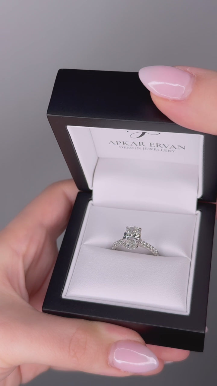 Celine - 2CT Oval Brilliant - Hidden Halo  - Diamond Band