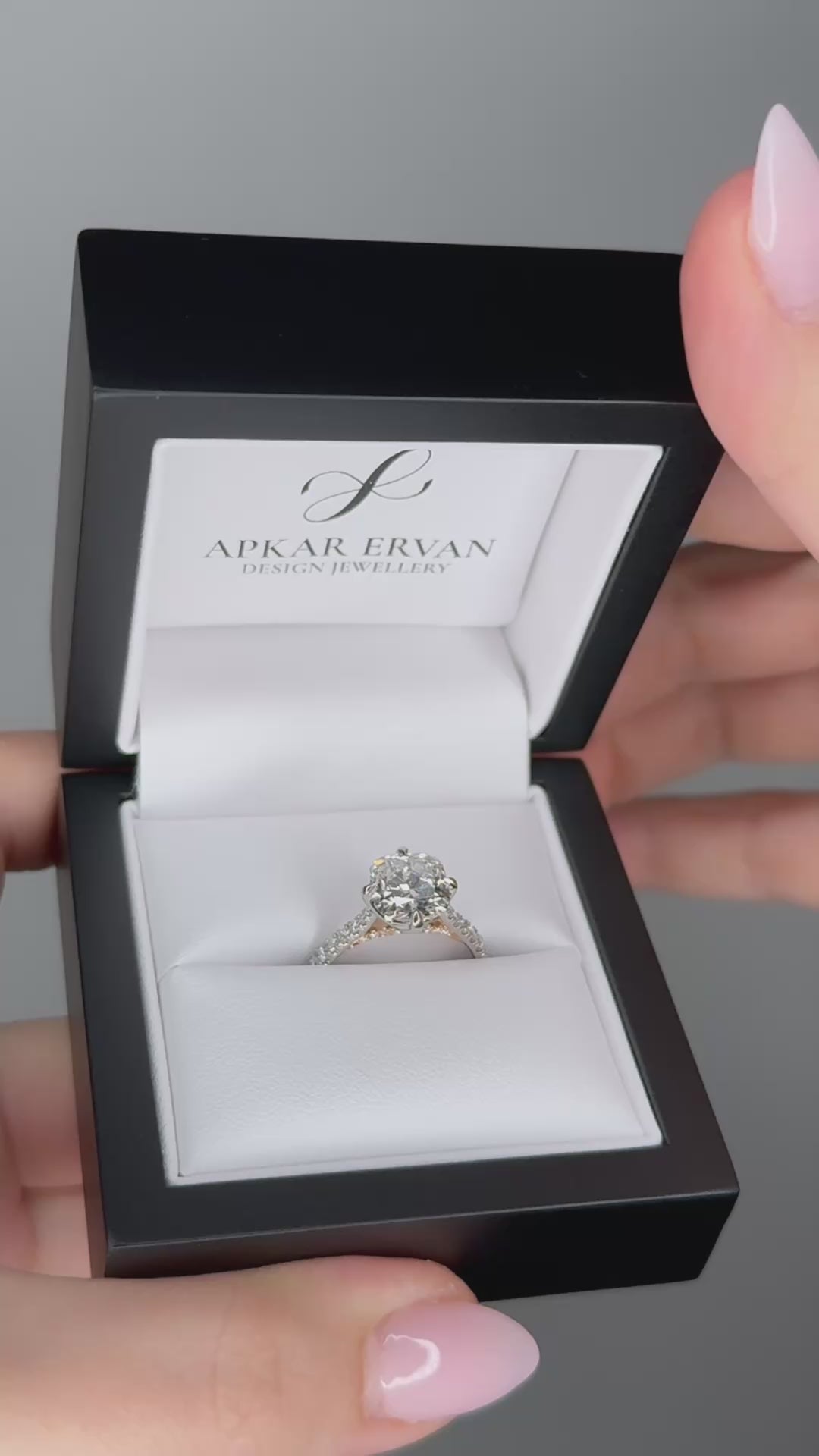 Anastasia - 3CT Square Cushion Brilliant Diamond -  Diamond Band - Diamond Under Rail