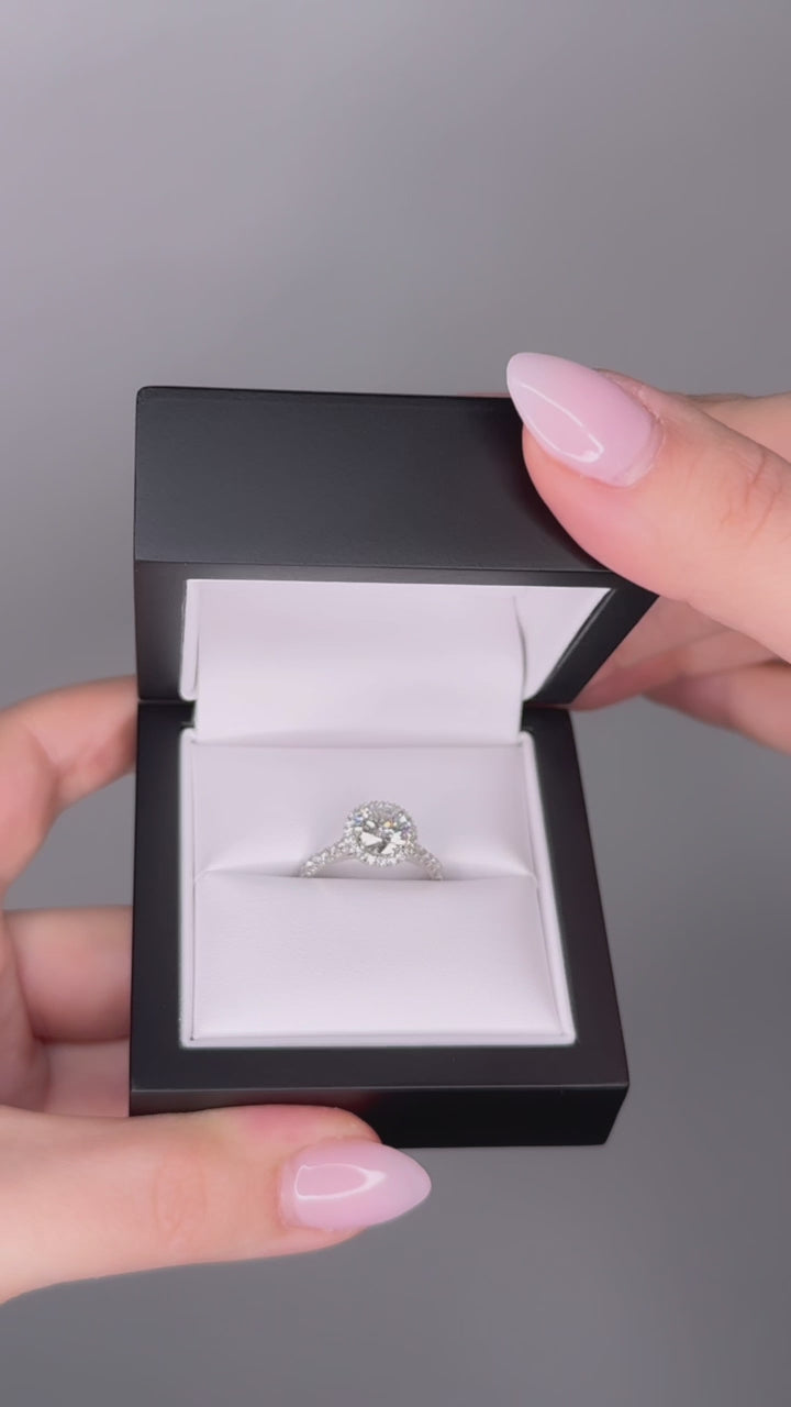 Rose - 1.5CT Round Brilliant Halo - Diamond Band