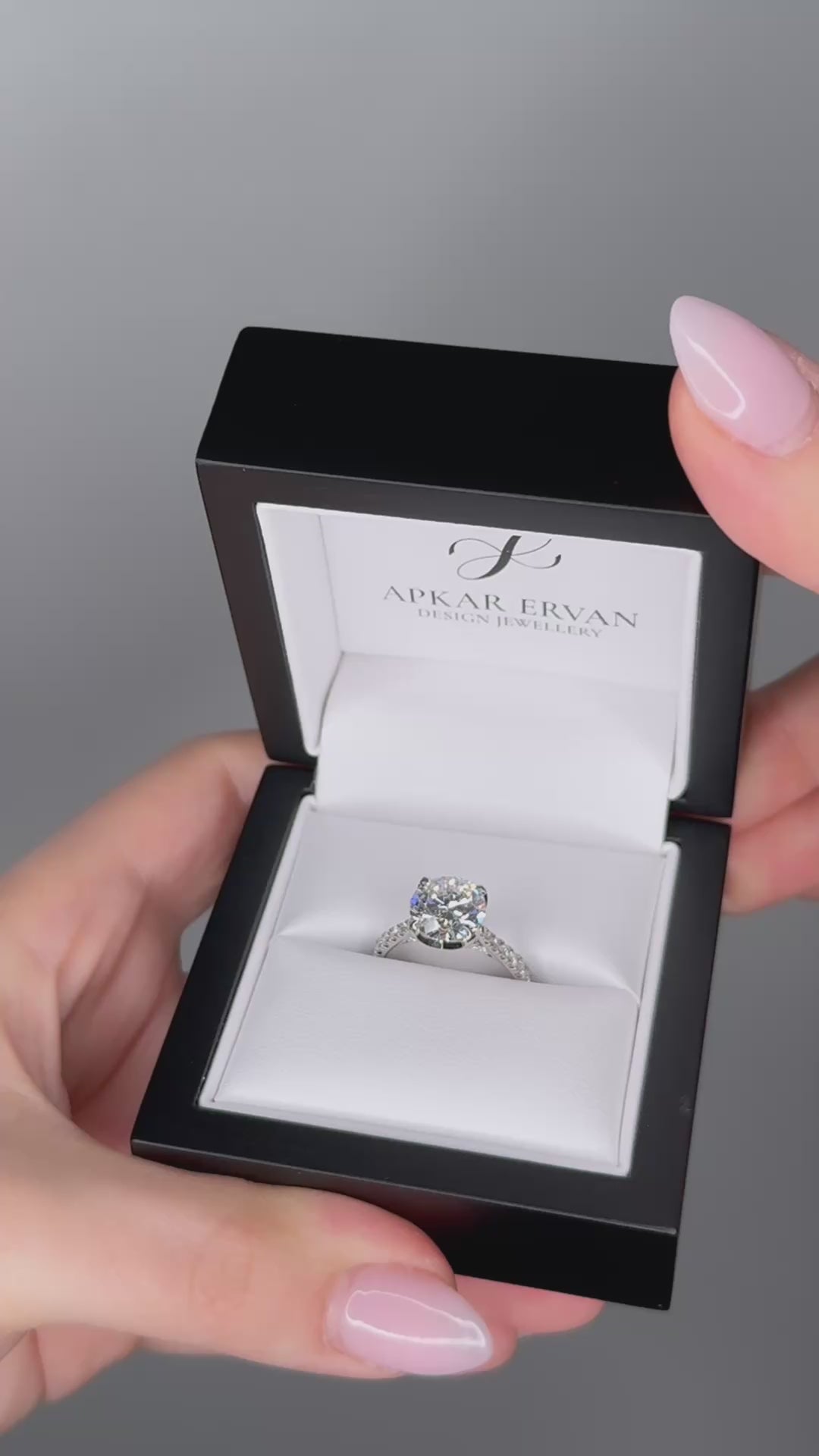 Annelise - 3CT Round Brilliant Diamond -  Diamond Band - Diamond Under Rail